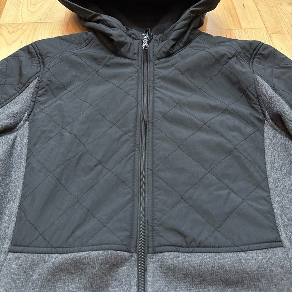 Burton Embry Fleece Black and Gray Long Hooded Jacket - Picture 6 of 16